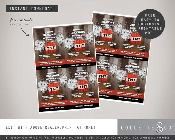 FREE Minecraft Party Pack Printables