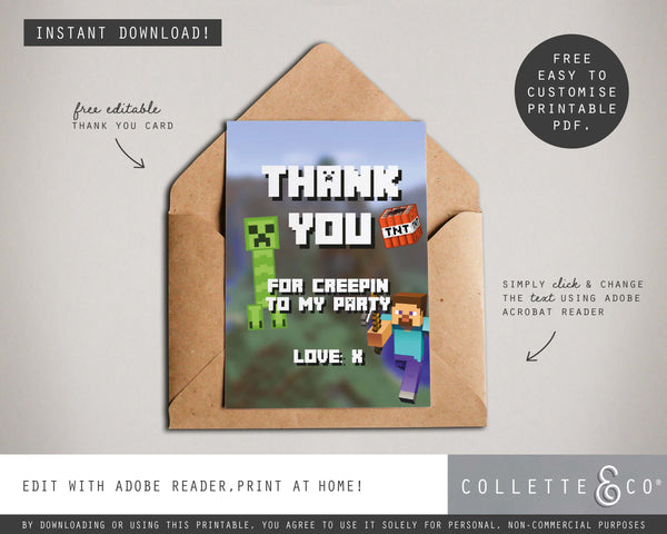 FREE Minecraft Party Pack Printables