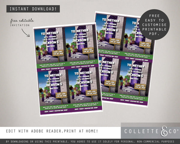 FREE Minecraft Party Pack Printables