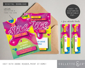 Slime Party Printable Stationary Pack