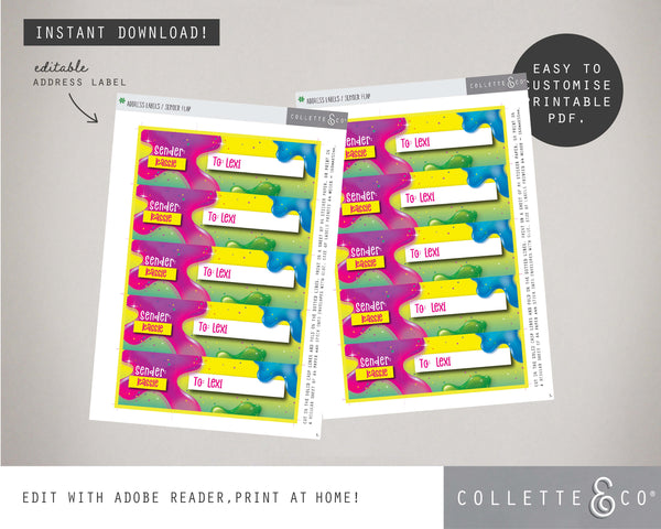 Slime Party Printable Stationary Pack