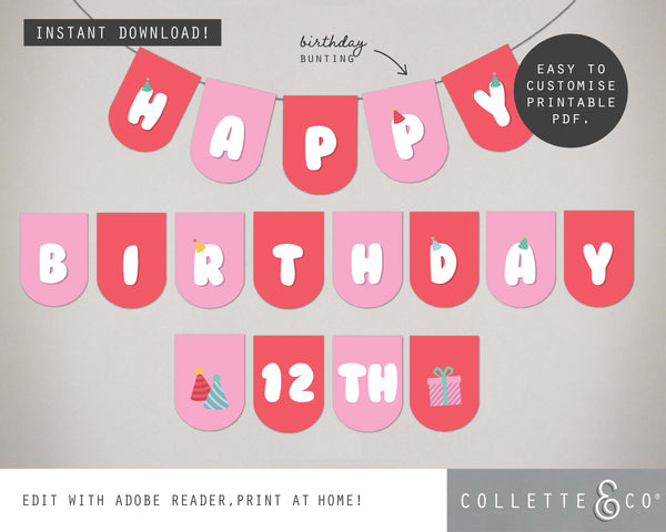 Toy Adoption Party Printable Bunting