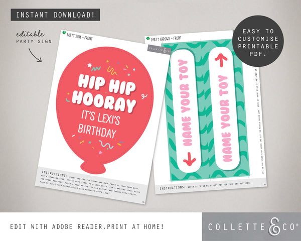 Toy Adoption Party Printable Room Sign