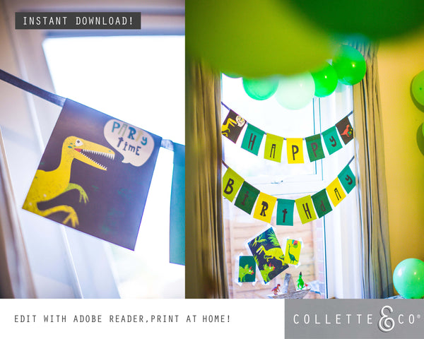 Dinosaur Party Printable Bunting