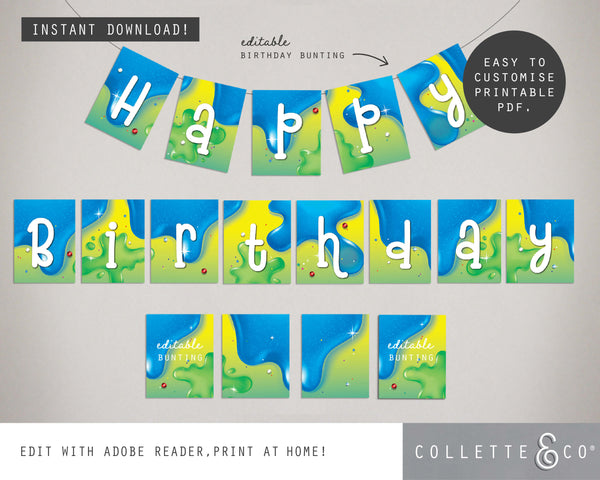 Blue Slime Party Pack Printables