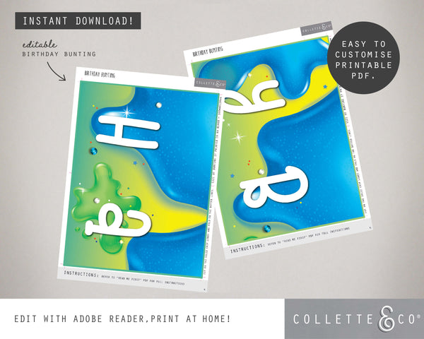 Blue Slime Party Pack Printables