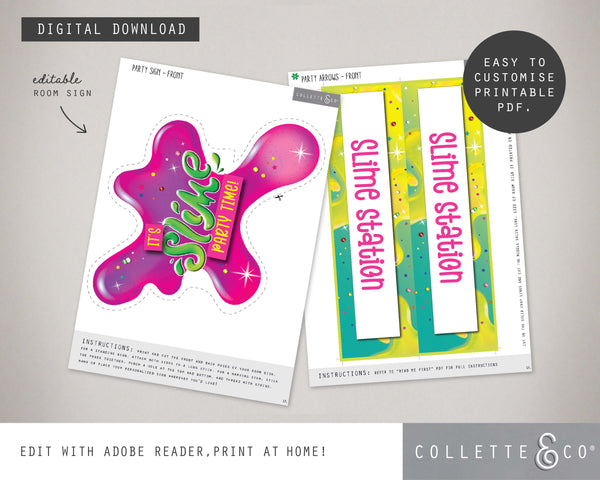 Pink Slime Party Pack Printables
