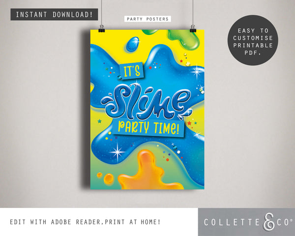 Blue Slime Party Pack Printables