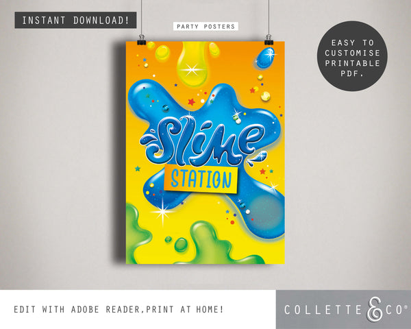 Blue Slime Party Pack Printables