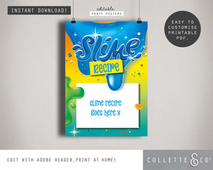 Blue Slime Party Pack Printables