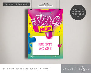 Pink Slime Party Pack Printables