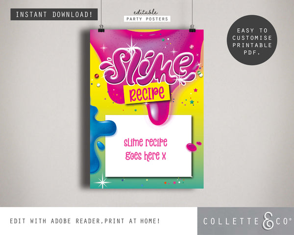 Pink Slime Party Pack Printables