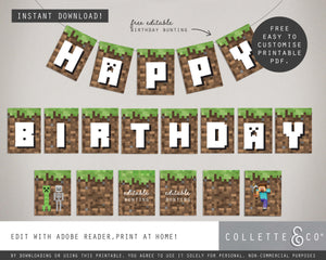 FREE Minecraft Party Pack Printables