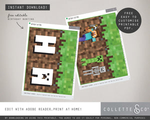 FREE Minecraft Party Pack Printables