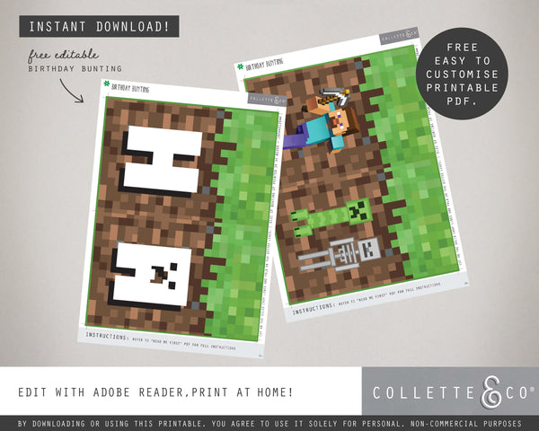 FREE Minecraft Party Pack Printables