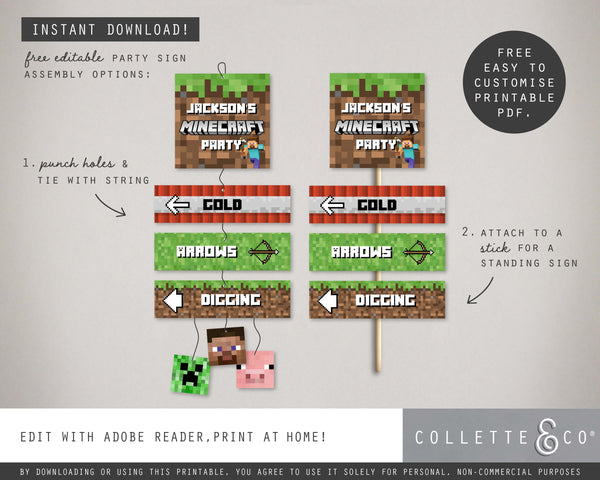 FREE Minecraft Party Pack Printables