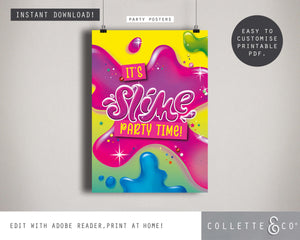 Slime Party Printable Posters