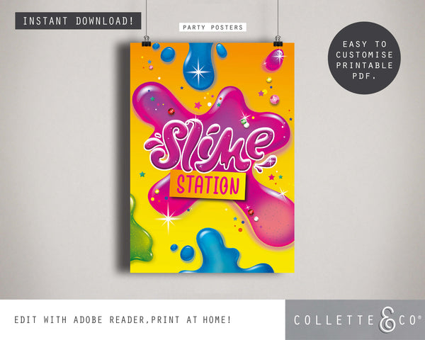 Slime Party Printable Posters