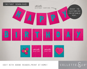 Trolls Party Printable Bunting