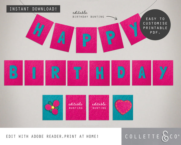 Trolls Party Printable Bunting