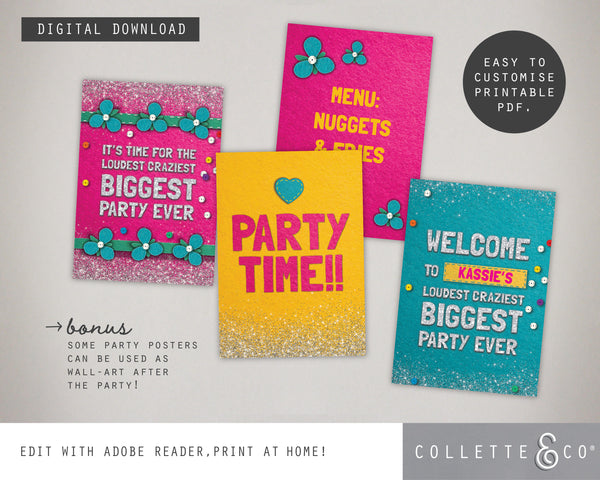 Trolls Party Printable Posters