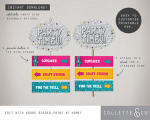 Trolls Party Printable Room Sign