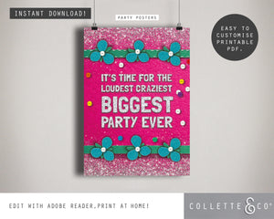 Trolls Party Printable Posters
