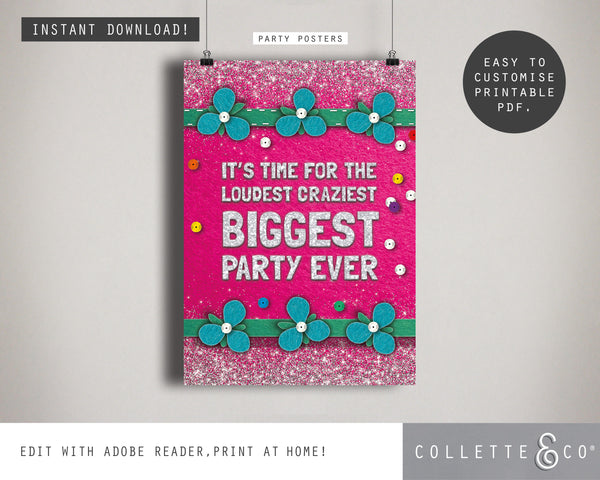 Trolls Party Printable Posters