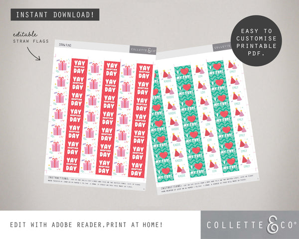 Toy Adoption Party Printable Food Decor