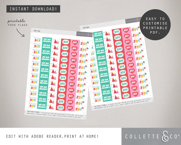 Toy Adoption Party Printable Food Decor