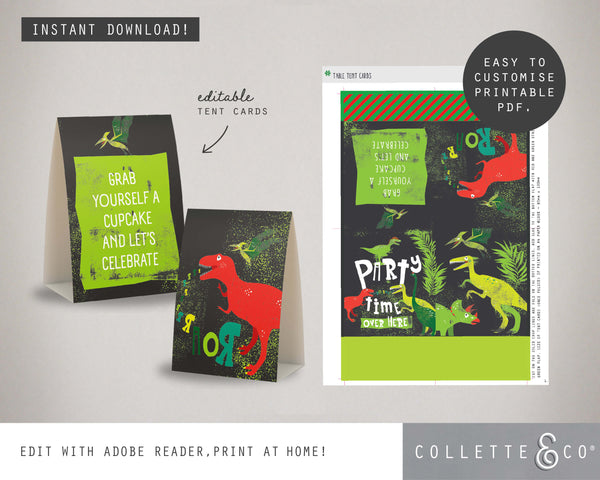 Dinosaur Party Printable Food Decor