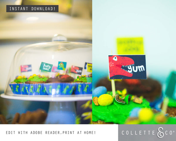 Dinosaur Party Printable Food Decor