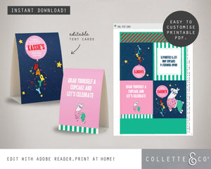 Llama Party Printable Food Decor