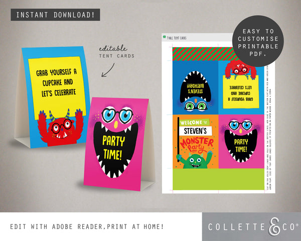 Monster Party Printable Food Decor