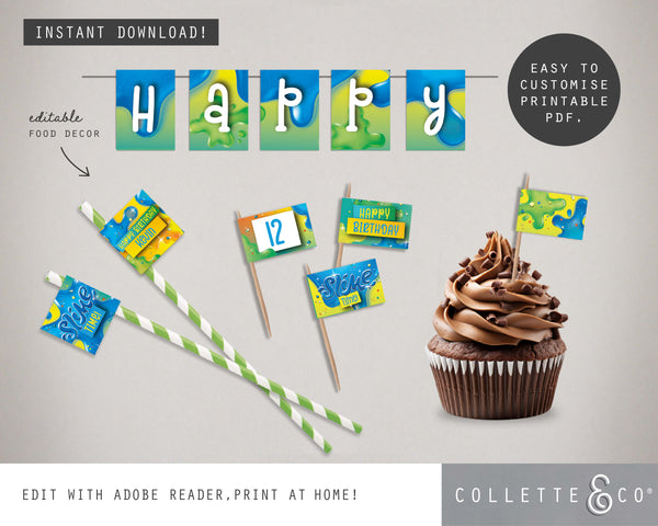 Blue Slime Party Pack Printables