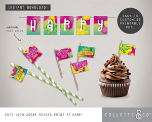 Pink Slime Party Printable Food Decor