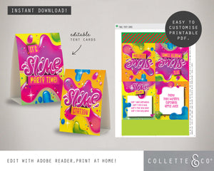 Slime Party Printable Food Decor