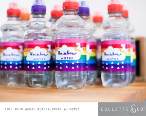 Unicorn Party Printable Drinks Label