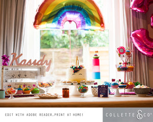 Unicorn Party Printable Food Decor