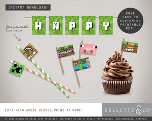 FREE Minecraft Party Pack Printables