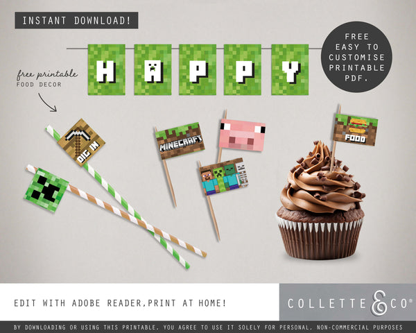 FREE Minecraft Party Pack Printables
