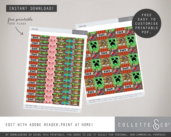 FREE Minecraft Party Pack Printables