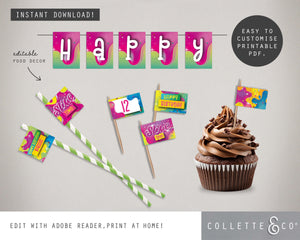Slime Party Printable Food Decor