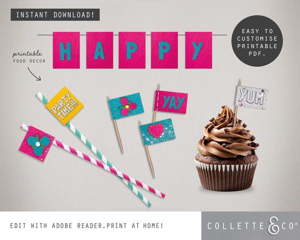 Trolls Party Printable Food Decor
