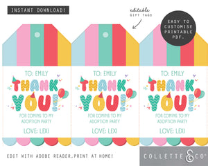 Toy Adoption Party Printable Favour Pack