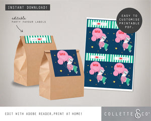 Llama Party Printable Favour Pack