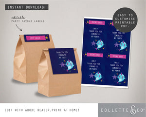 Narwhal Party Printable Favour Pack