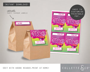 Slime Party Printable Favour Pack