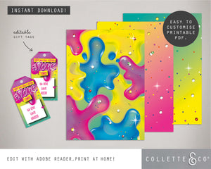 Slime Party Printable Favour Pack