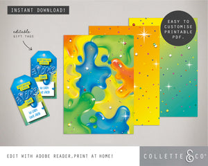 Blue Slime Party Printable Favour Pack